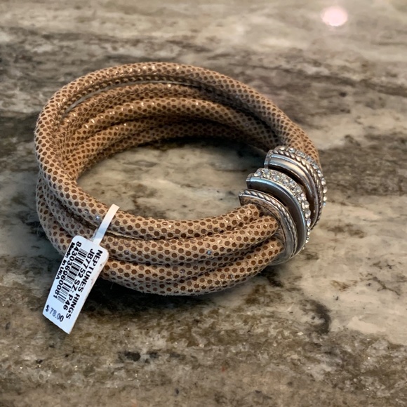 NWT Brighton Neptune's Rings Snap Closure Bracelet Taupe - Picture 1 of 6